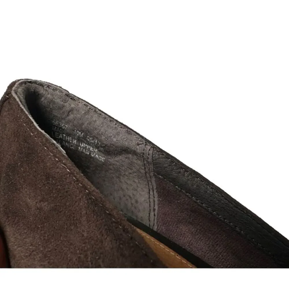 Clark's Elegant Brown Suede Wedge‎ Loafers Comfortable Slip-On Shoes